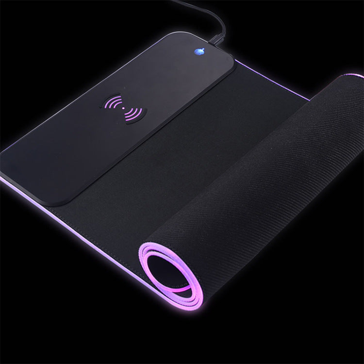 Super Large RGB Mouse Pad with 10W Fast Wireless Charging – Perfect for Gaming Setups
